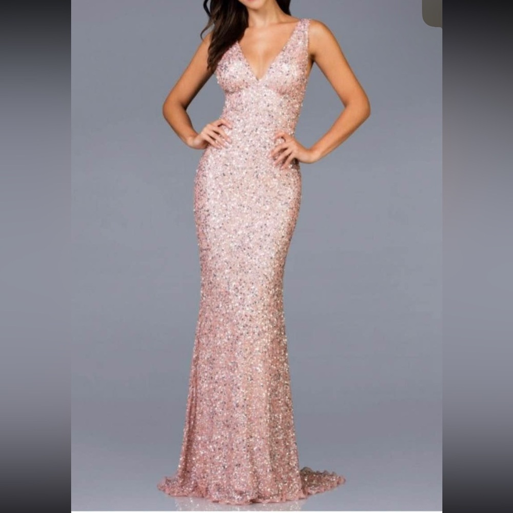 Scala Pink Sequin Prom Dress